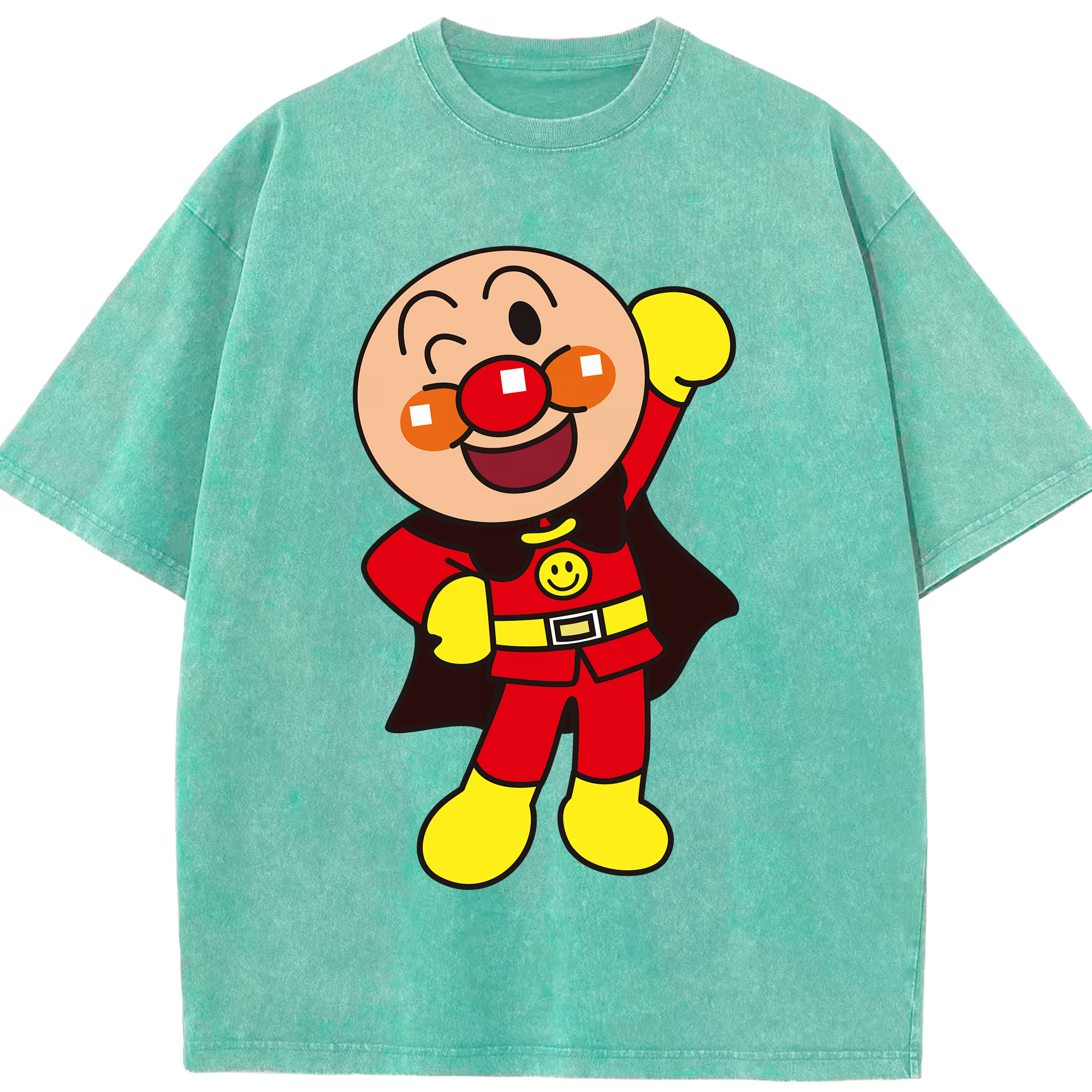 （画像用） アンパンマン Anpanman 綿100% ヴィンテージ風 半袖Tシャツ（フロントプリント）